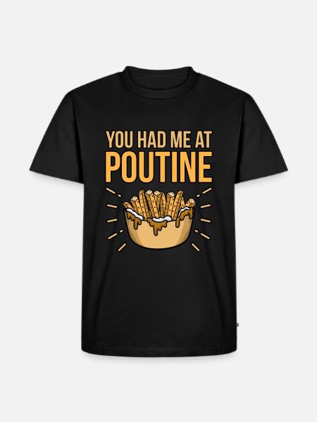 Poutine Kanadisches Fastfood - Männer Premium Bio T-Shirt - Schwarz