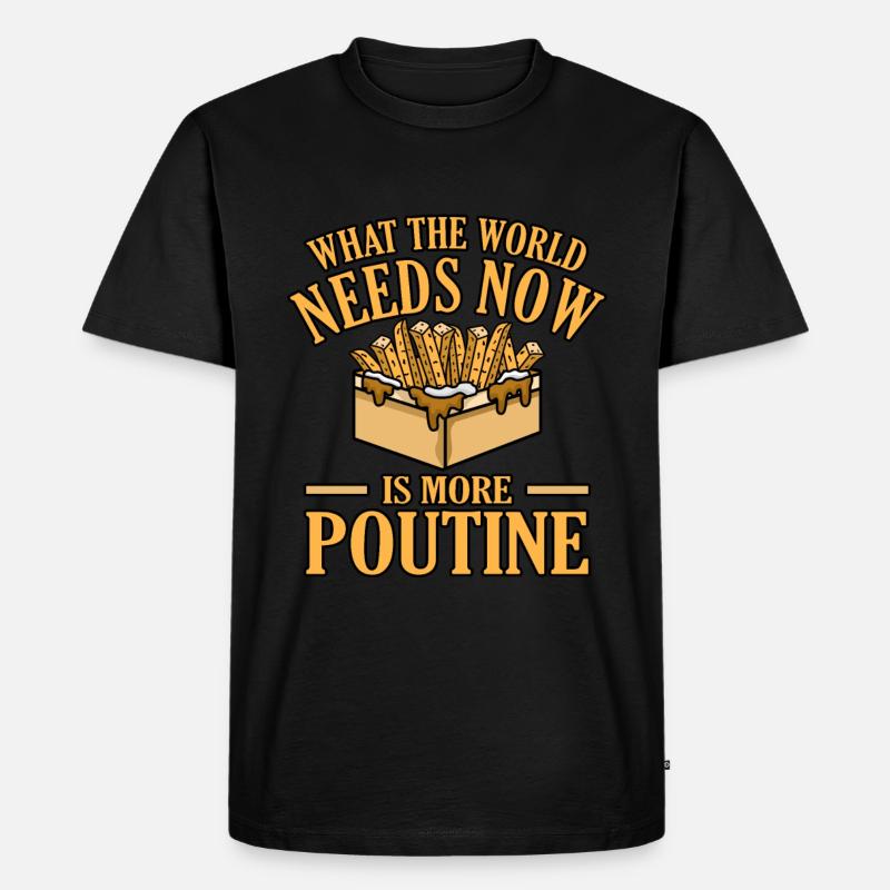 Poutine Kanadisches Fastfood - Männer Premium Bio T-Shirt - Schwarz