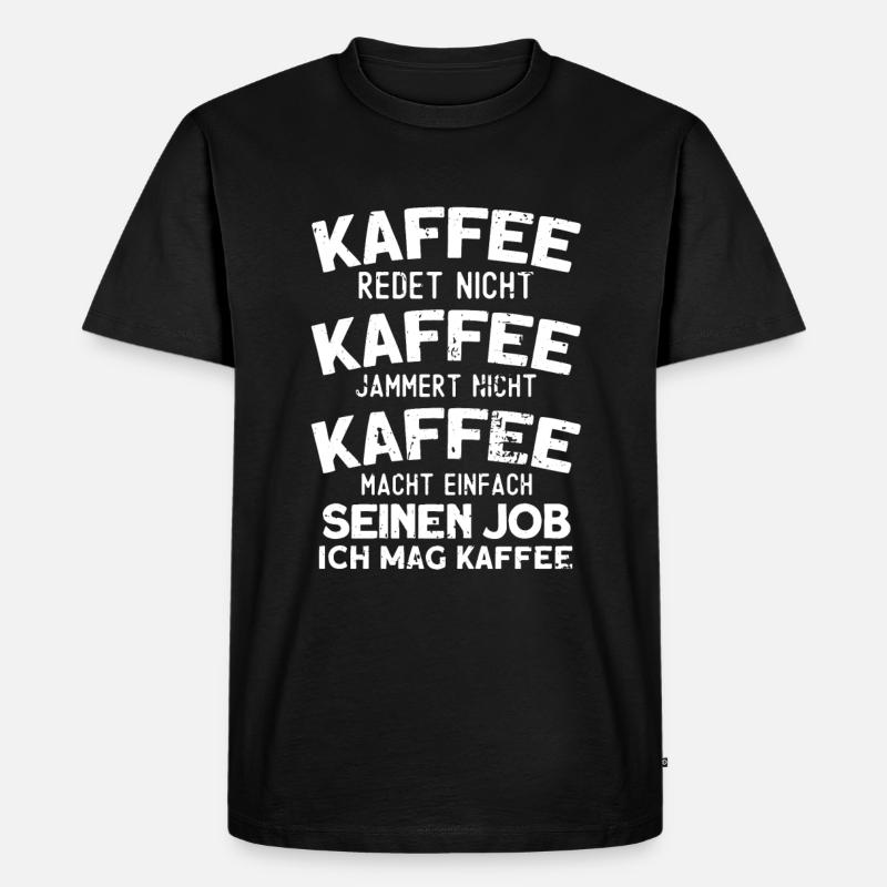Kaffee - Männer Premium Bio T-Shirt - Schwarz