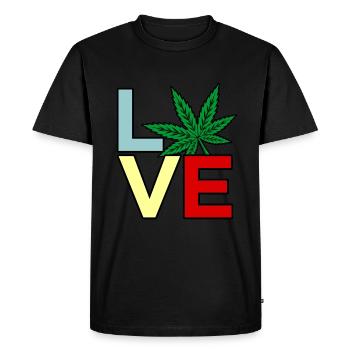 Cannabis - Men's Premium Organic T-Shirt - black - Front - Nico (187cm)