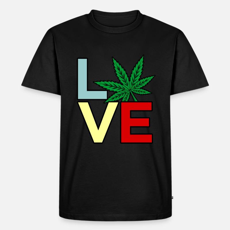 Cannabis - Männer Premium Bio T-Shirt - Schwarz
