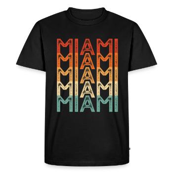 Miami, Floride - T-shirt Premium bio Homme - noir - Devant - Nico (187cm)