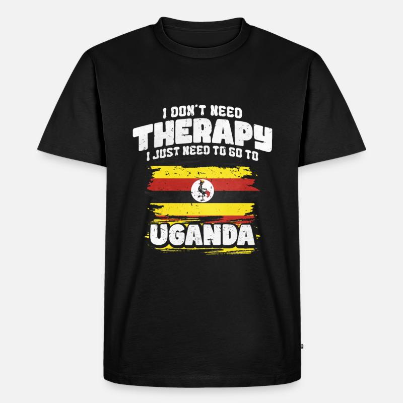 Uganda - Männer Premium Bio T-Shirt - Schwarz