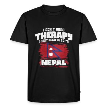 Népal - T-shirt Premium bio Homme - noir - Devant - Nico (187cm)