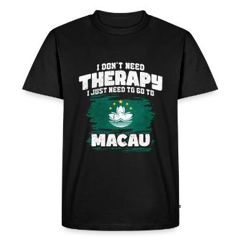 Macau - Men's Premium Organic T-Shirt - black - Front - Nico (187cm)