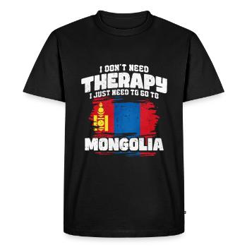 Mongolia - Men's Premium Organic T-Shirt - black - Front - Nico (187cm)