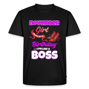 Novembre Anniversaire Drôle Cadeau - T-shirt Premium bio Homme - noir - Devant - Nico (187cm)