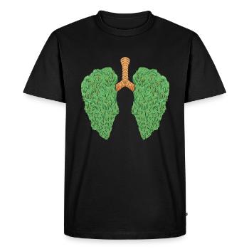 Fente de cannabis - T-shirt Premium bio Homme - noir - Devant - Nico (187cm)