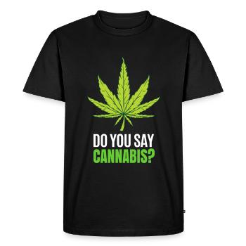 Fumer des feuilles de cannabis - T-shirt Premium bio Homme - noir - Devant - Nico (187cm)
