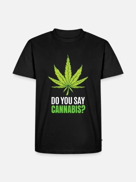 Rauchen Von Cannabisblättern - Männer Premium Bio T-Shirt - Schwarz