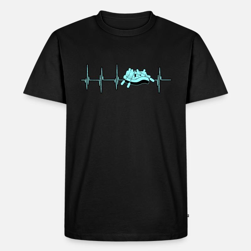 Rafting herzschlag - Männer Premium Bio T-Shirt - Schwarz