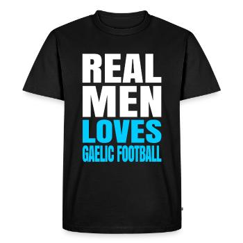 Men love Gaelic football - Men's Premium Organic T-Shirt - black - Front - Nico (187cm)