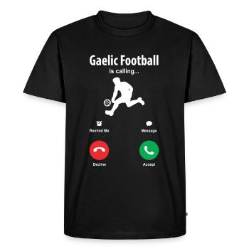 Gaelic football is calling - Men's Premium Organic T-Shirt - black - Front - Nico (187cm)