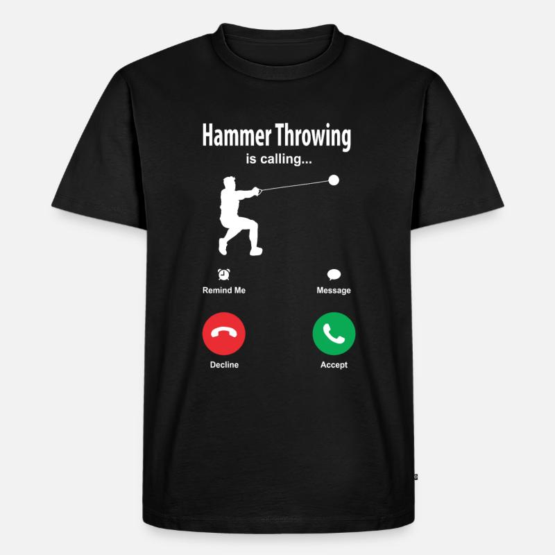 Hammerwerfen - Männer Premium Bio T-Shirt - Schwarz