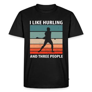 Schleudern Hurling - Men's Premium Organic T-Shirt - black - Front - Nico (187cm)