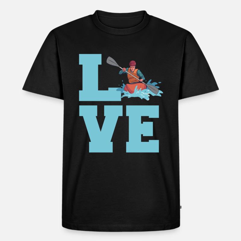 Rafting Rudern Geschenk - Männer Premium Bio T-Shirt - Schwarz