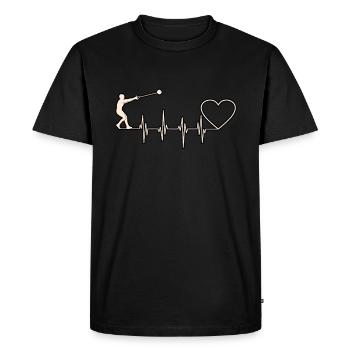 Battements de cœur de lancer de marteau - T-shirt Premium bio Homme - noir - Devant - Nico (187cm)