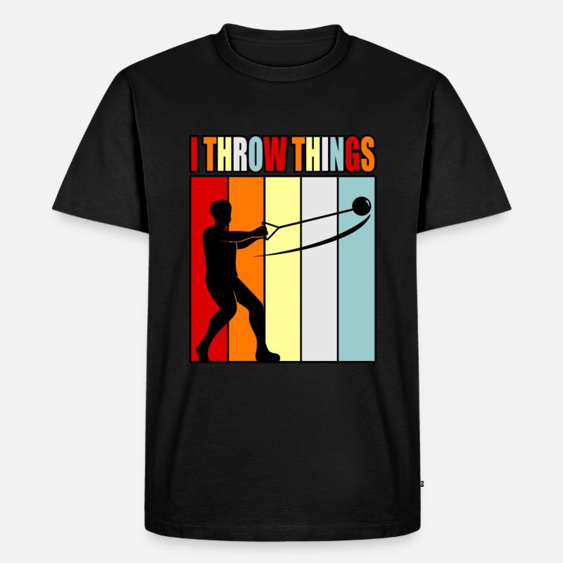 Ich Werfe Dinge Hammerwerfen - Männer Premium Bio T-Shirt - Schwarz