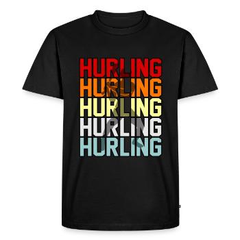 Lance-pierres rétro-sportifs - T-shirt Premium bio Homme - noir - Devant - Nico (187cm)