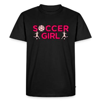 Fille de football Le ballon joue - T-shirt Premium bio Homme - noir - Devant - Nico (187cm)