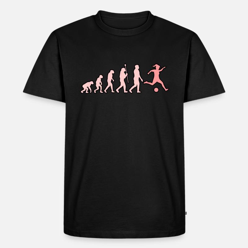 Fußball mädchen herzschlag - Männer Premium Bio T-Shirt - Schwarz
