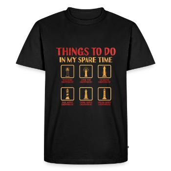 Lighthouse in my spare time - Men's Premium Organic T-Shirt - black - Front - Nico (187cm)