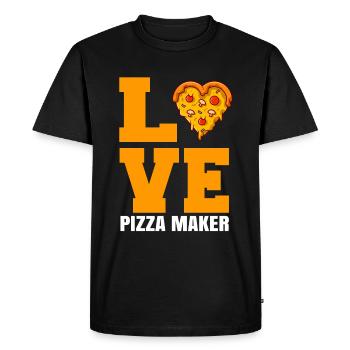 Pizza Maker Pizza Love - Men's Premium Organic T-Shirt - black - Front - Nico (187cm)