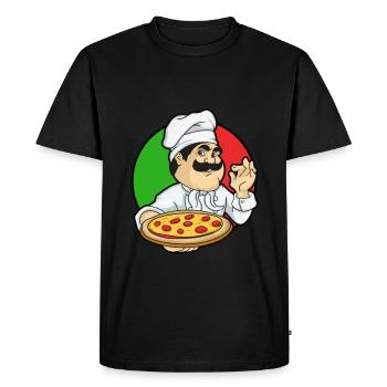 Pizza Maker Pizza Love - Men's Premium Organic T-Shirt - black - Front - Nico (187cm)