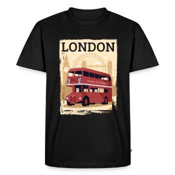 Londres - T-shirt Premium bio Homme - noir - Devant - Nico (187cm)