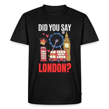 Londres - T-shirt Premium bio Homme - noir - Devant - Nico (187cm)