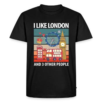 Londres - T-shirt Premium bio Homme - noir - Devant - Nico (187cm)