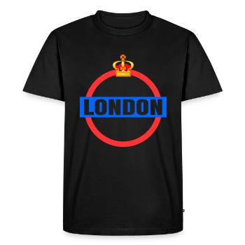 Londres - T-shirt Premium bio Homme - noir - Devant - Nico (187cm)