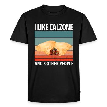 Calzone Pizza Cadeau - T-shirt Premium bio Homme - noir - Devant - Nico (187cm)
