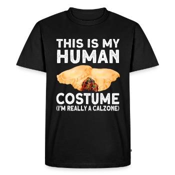 Calzone Pizza Cadeau - T-shirt Premium bio Homme - noir - Devant - Nico (187cm)