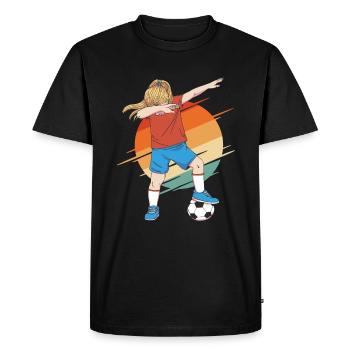 Football féminin - T-shirt Premium bio Homme - noir - Devant - Nico (187cm)