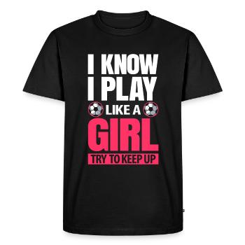 Football féminin - T-shirt Premium bio Homme - noir - Devant - Nico (187cm)