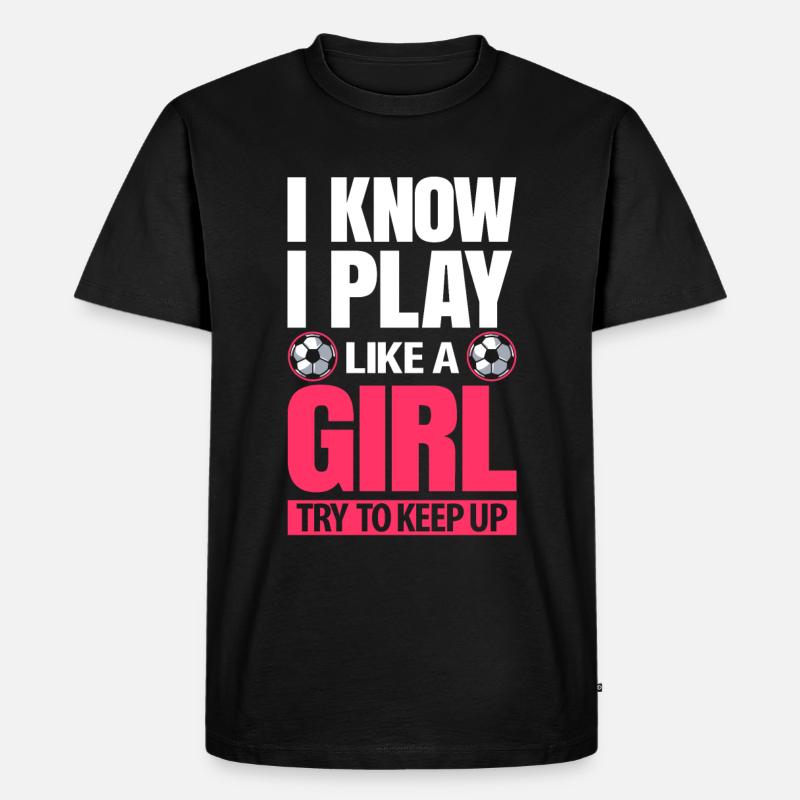 Frauenfußball - Männer Premium Bio T-Shirt - Schwarz