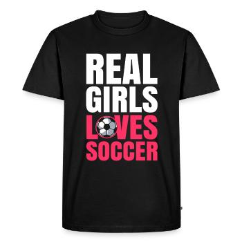 Football féminin - T-shirt Premium bio Homme - noir - Devant - Nico (187cm)