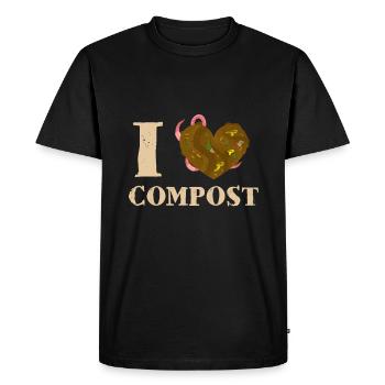 Compost Worms Gift - Men's Premium Organic T-Shirt - black - Front - Nico (187cm)
