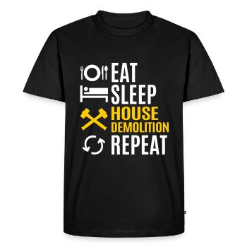 House Destruction Renovation Gift - Men's Premium Organic T-Shirt - black - Front - Nico (187cm)
