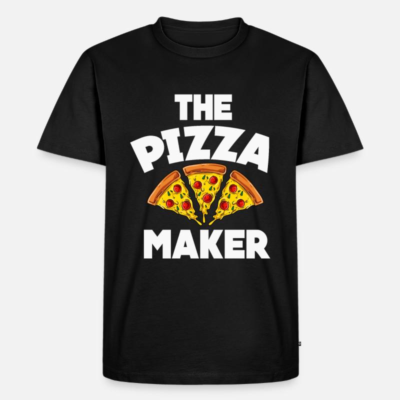 Pizza - Männer Premium Bio T-Shirt - Schwarz