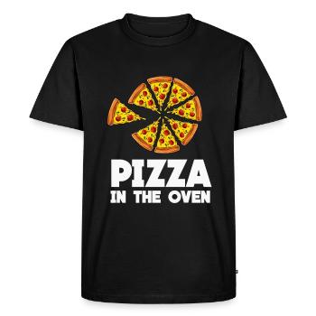 Pizza - Men's Premium Organic T-Shirt - black - Front - Nico (187cm)