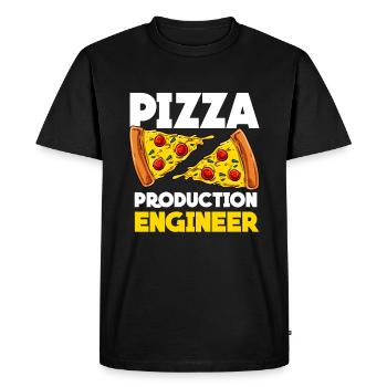Pizza - Men's Premium Organic T-Shirt - black - Front - Nico (187cm)