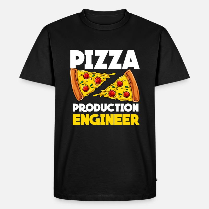 Pizza - Männer Premium Bio T-Shirt - Schwarz