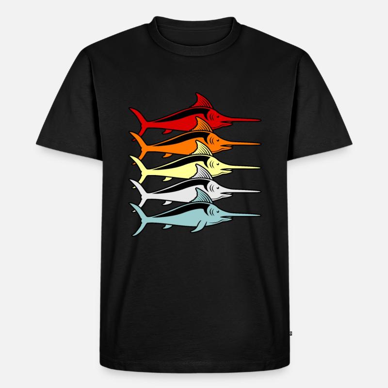 Schwertfisch - Männer Premium Bio T-Shirt - Schwarz