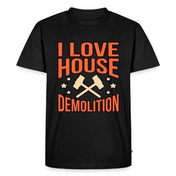 House Destruction Renovation Gift - Men's Premium Organic T-Shirt - black - Front - Nico (187cm)