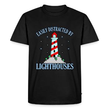 lighthouse - Men's Premium Organic T-Shirt - black - Front - Nico (187cm)