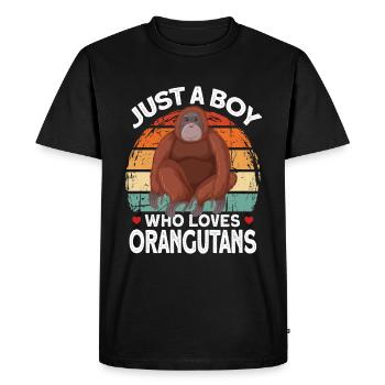 Orang-outan - T-shirt Premium bio Homme - noir - Devant - Nico (187cm)