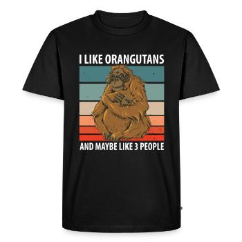 Orang-outan - T-shirt Premium bio Homme - noir - Devant - Nico (187cm)