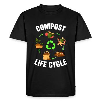 Compost Worms Gift - Men's Premium Organic T-Shirt - black - Front - Nico (187cm)